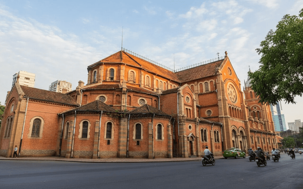 You can visit Notre Dame Cathedral by walking, motorbike, bus, or car